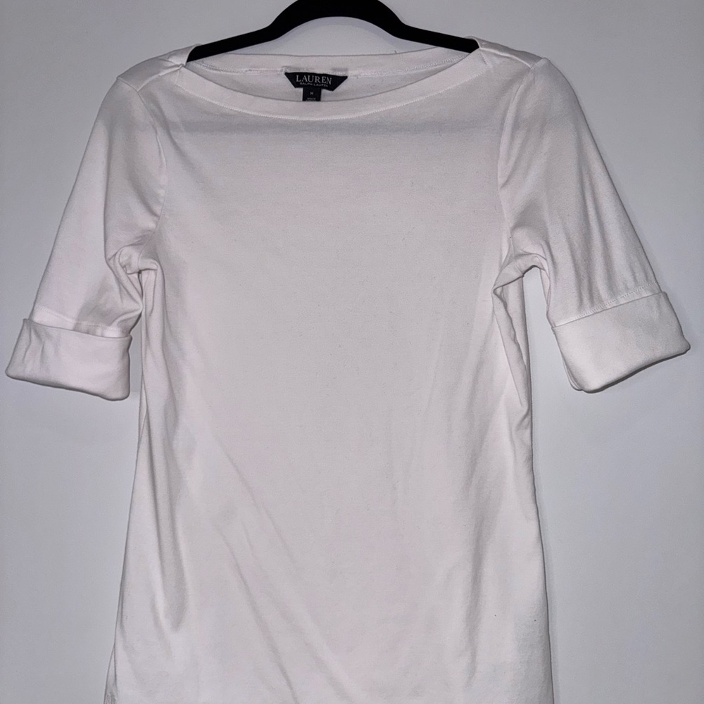 Ralph Lauren Women's Cream Short Sleeve Top